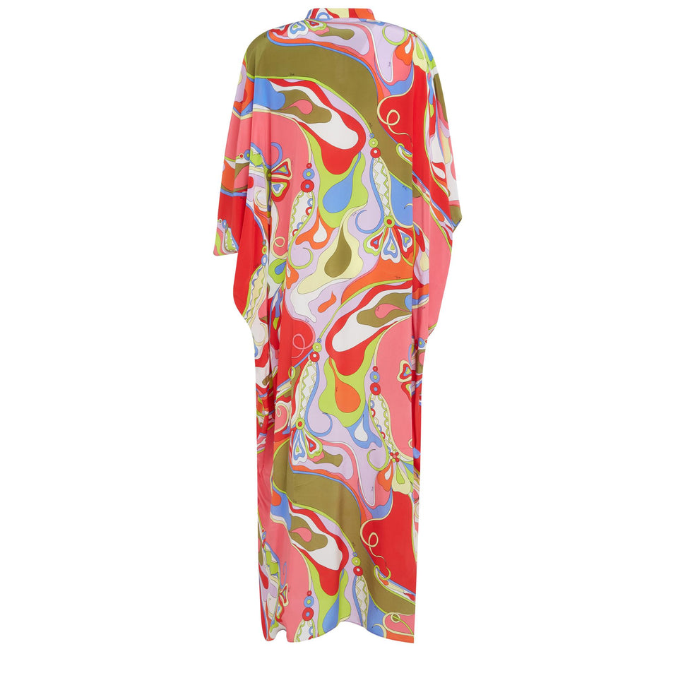 Maxi abito in seta multicolor