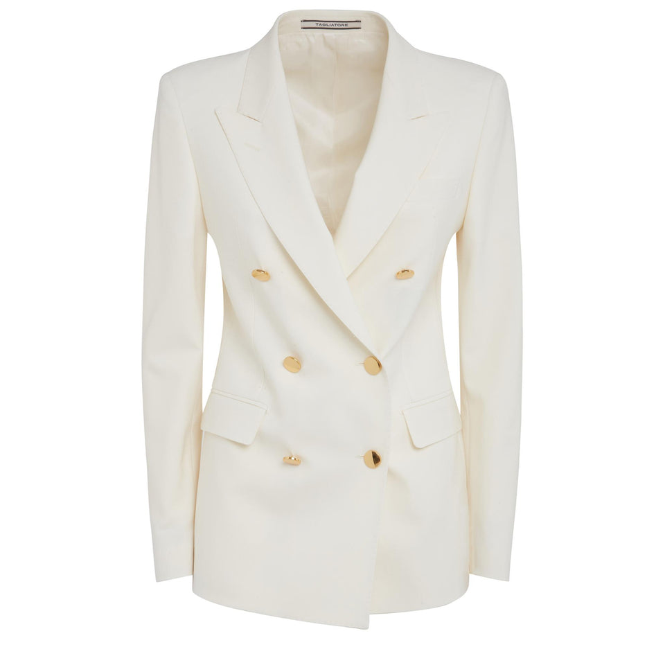 Giacca doppio petto ''J-Parigi'' in tessuto bianca