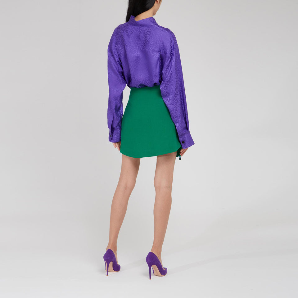 Camicia ''Charlie'' in seta viola - GIO MORETTI