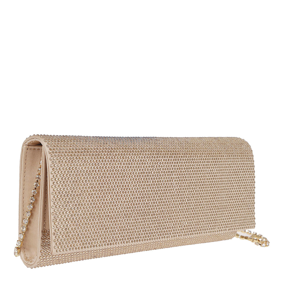 Borsa con cristalli oro CRYENV STNCRYHONEY GEDEBE 