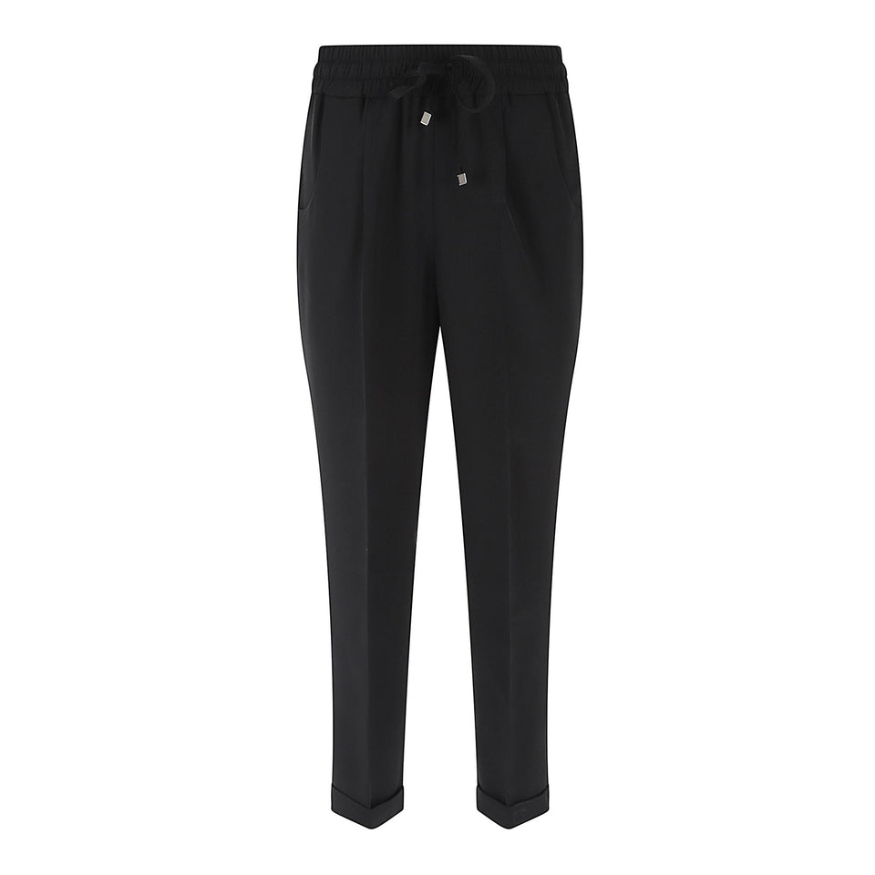 Pantalone in seta nero D37102 K0977A10NERO KITON 