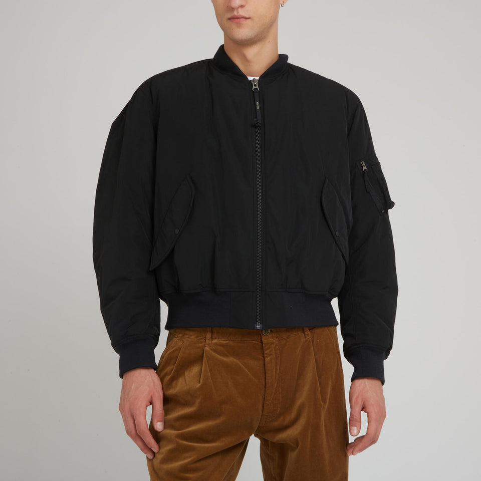 Bomber in tessuto nero