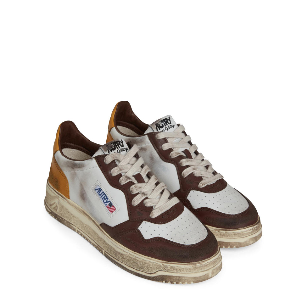 Sneakers "Sup vint low" in pelle multicolor AVLM SV12WHT/BRN/HON AUTRY 