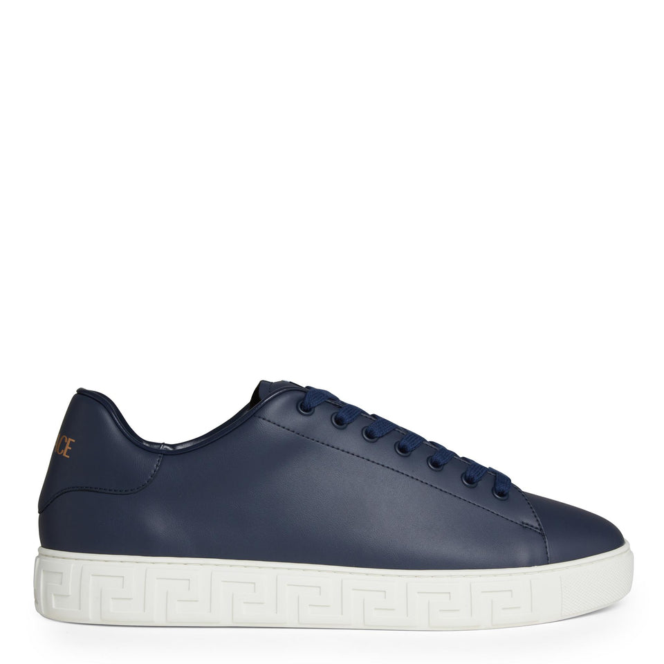 Sneakers in pelle blu 1014460 1A096081U330 VERSACE 