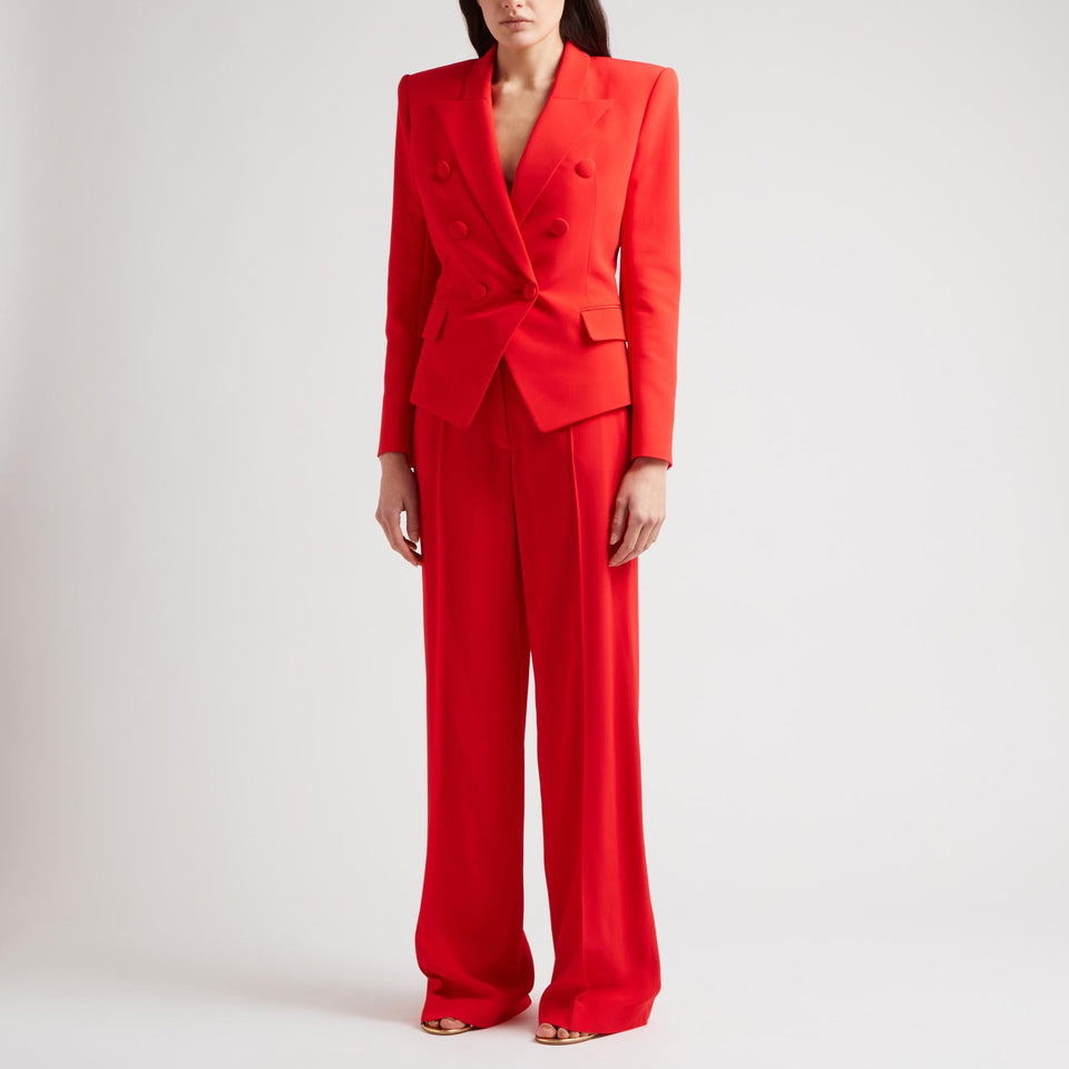 Red double-breasted fabric jacket