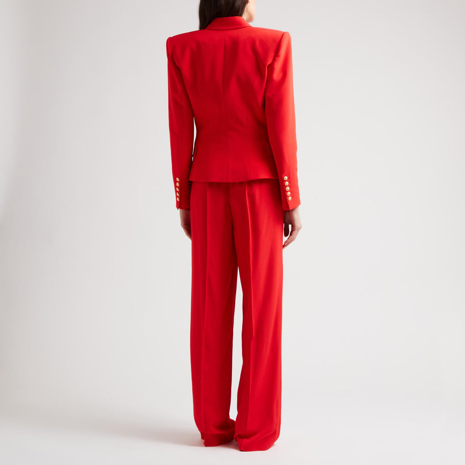 Red double-breasted fabric jacket