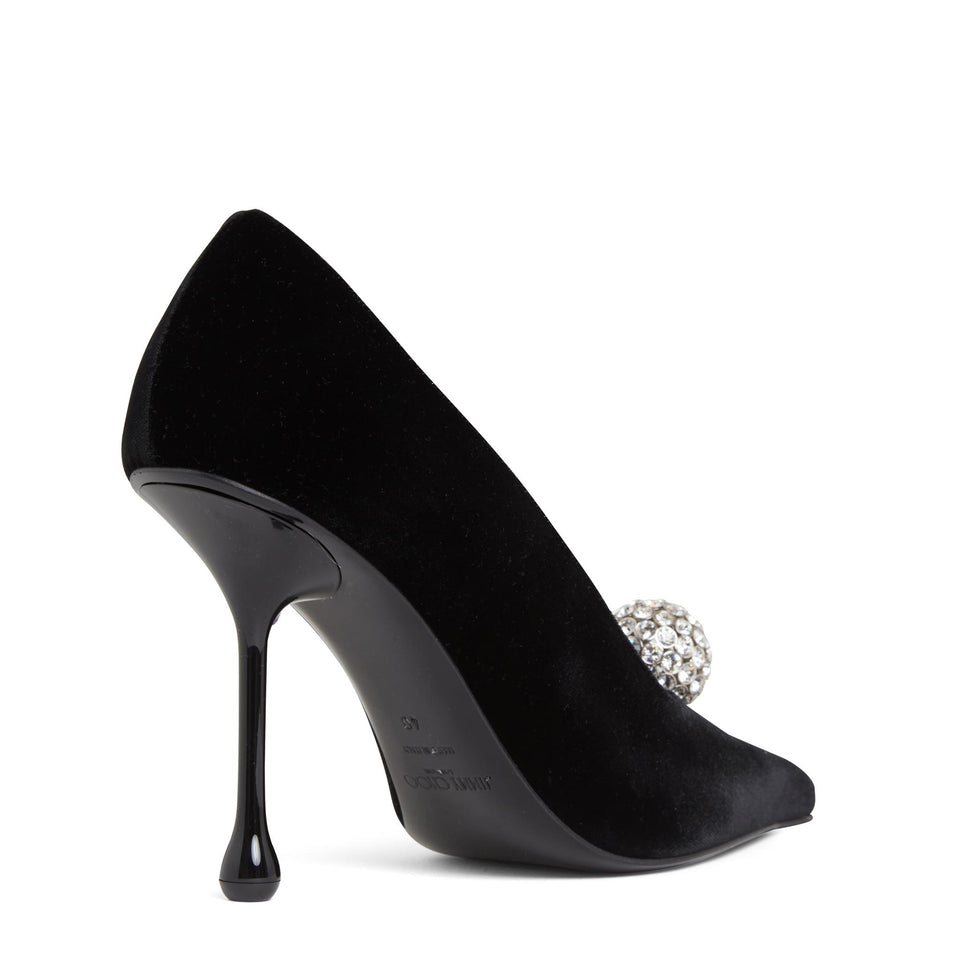 Decolletè "Orb Pump 95''  in velluto nero ORBPUMP95 IQBBLACK JIMMY CHOO 