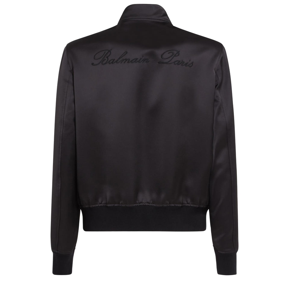 Bomber in tessuto nero