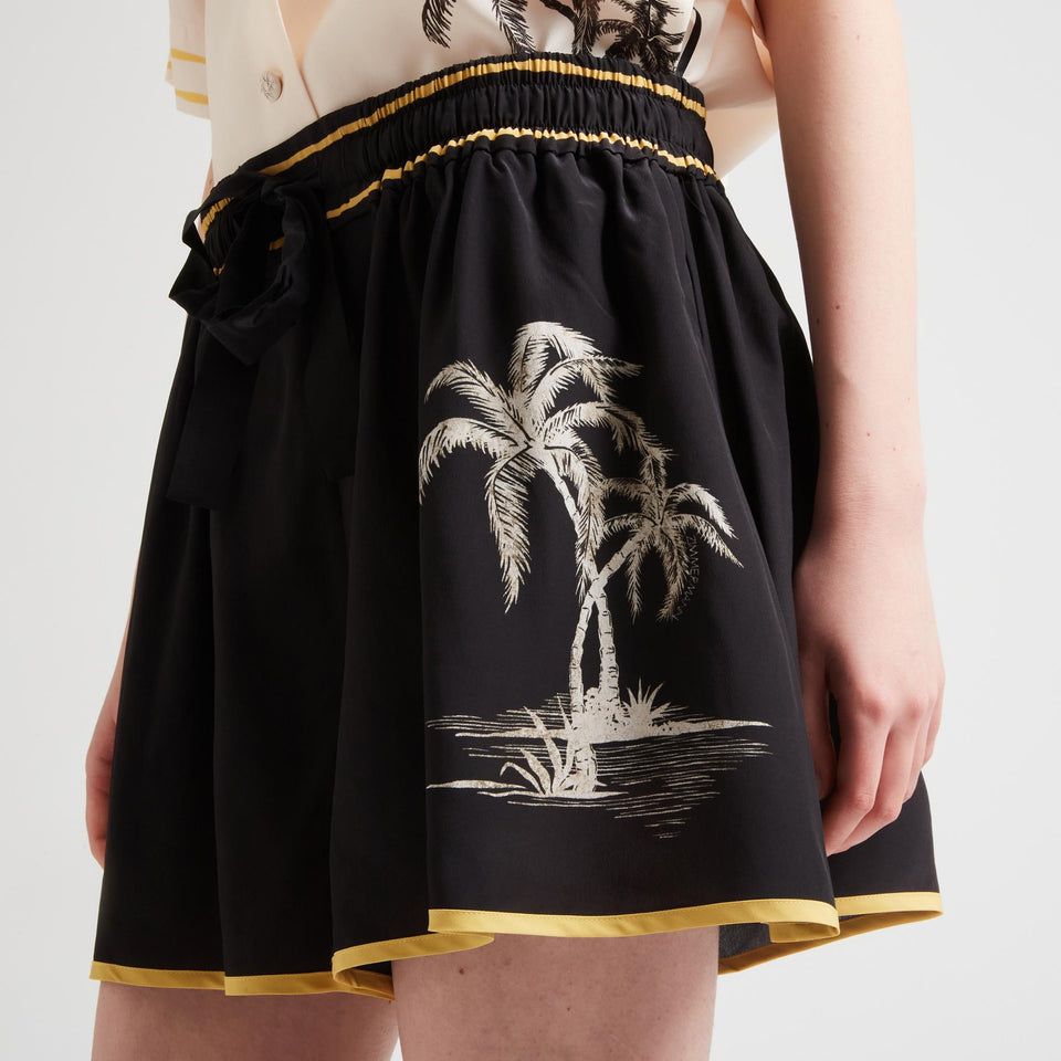 Black silk shorts