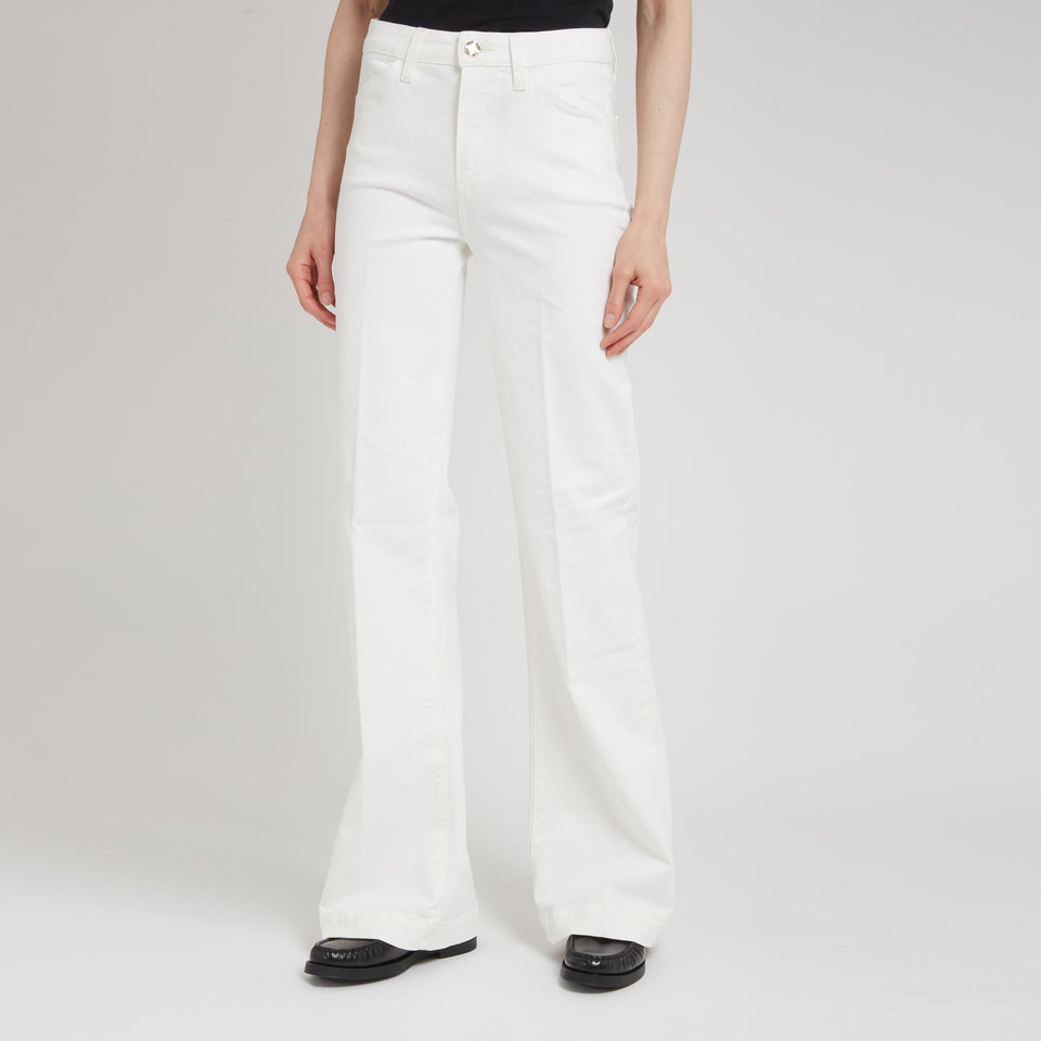 Jeans svasato "Leenah" in denim bianco