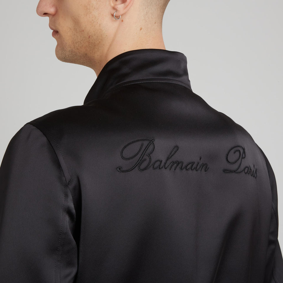 Bomber in tessuto nero