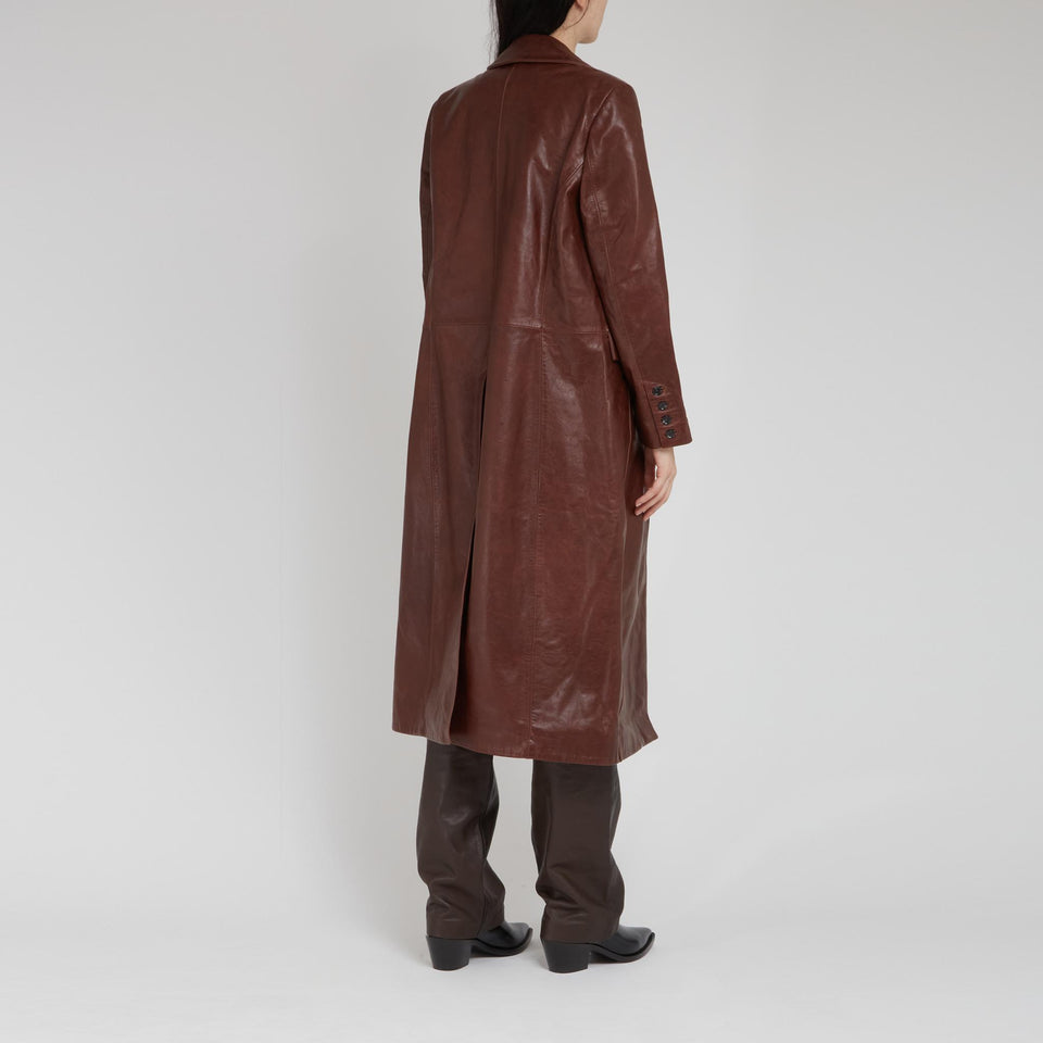"Tilo" Brown Leather Coat