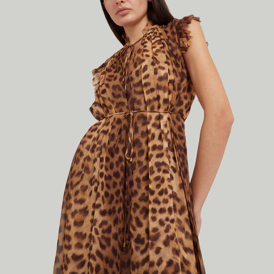 Abito lungo "Crush" in tessuto multicolor