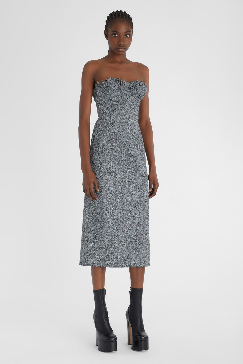 Abito Lungo Tubino Grigio Elegante Abiti Da Cerimonia Abito Da