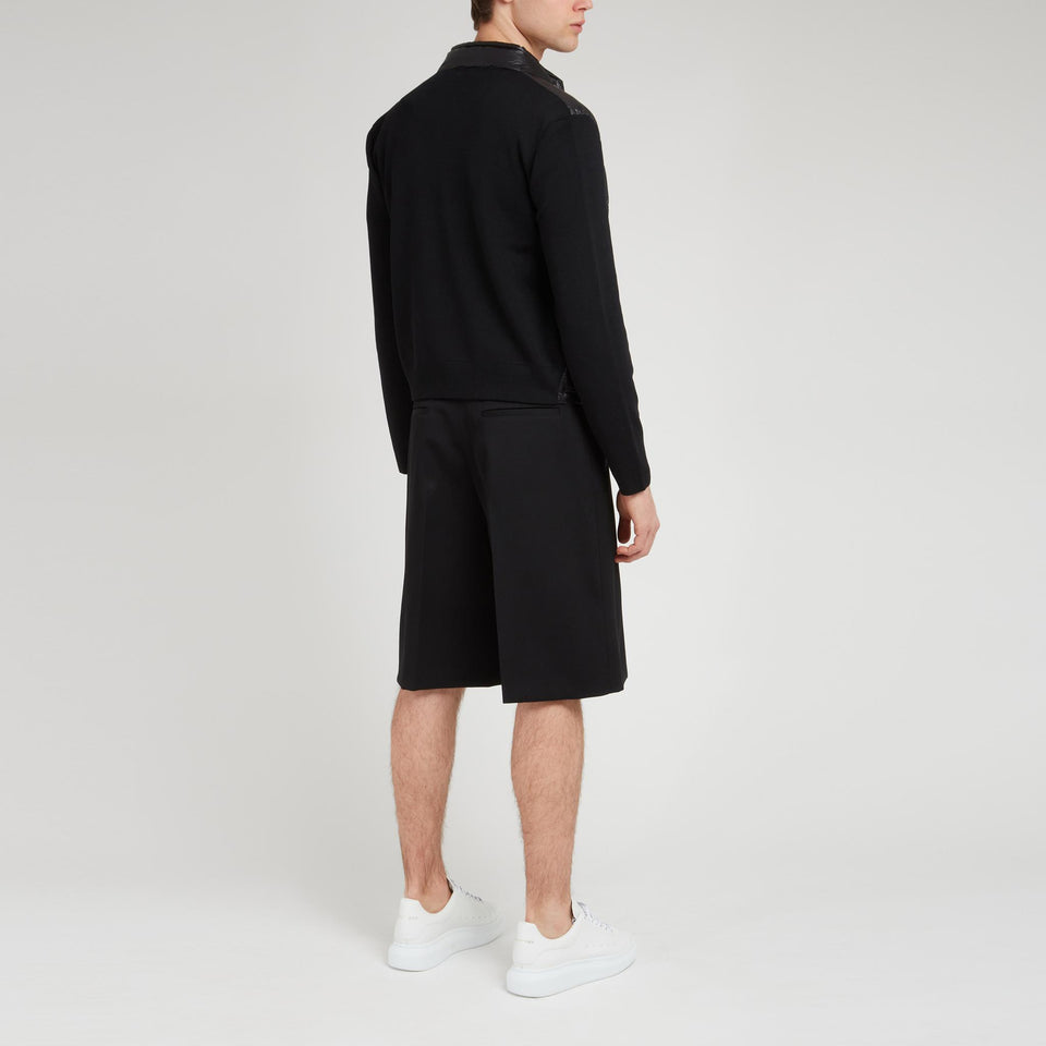 Black fabric cardigan