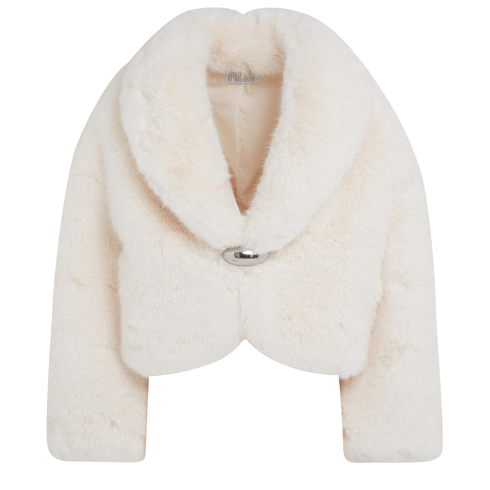 Cappotto in shearling bianco
