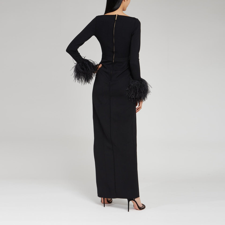 Abito lungo in maglia nero 13655 BLACK ELIE SAAB 