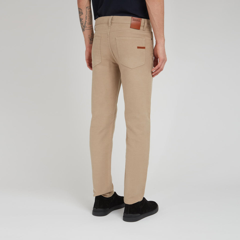Beige cotton trousers
