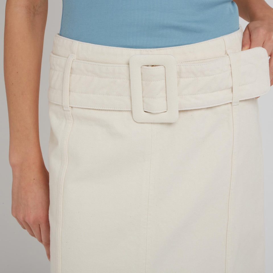 Gonna in tessuto beige