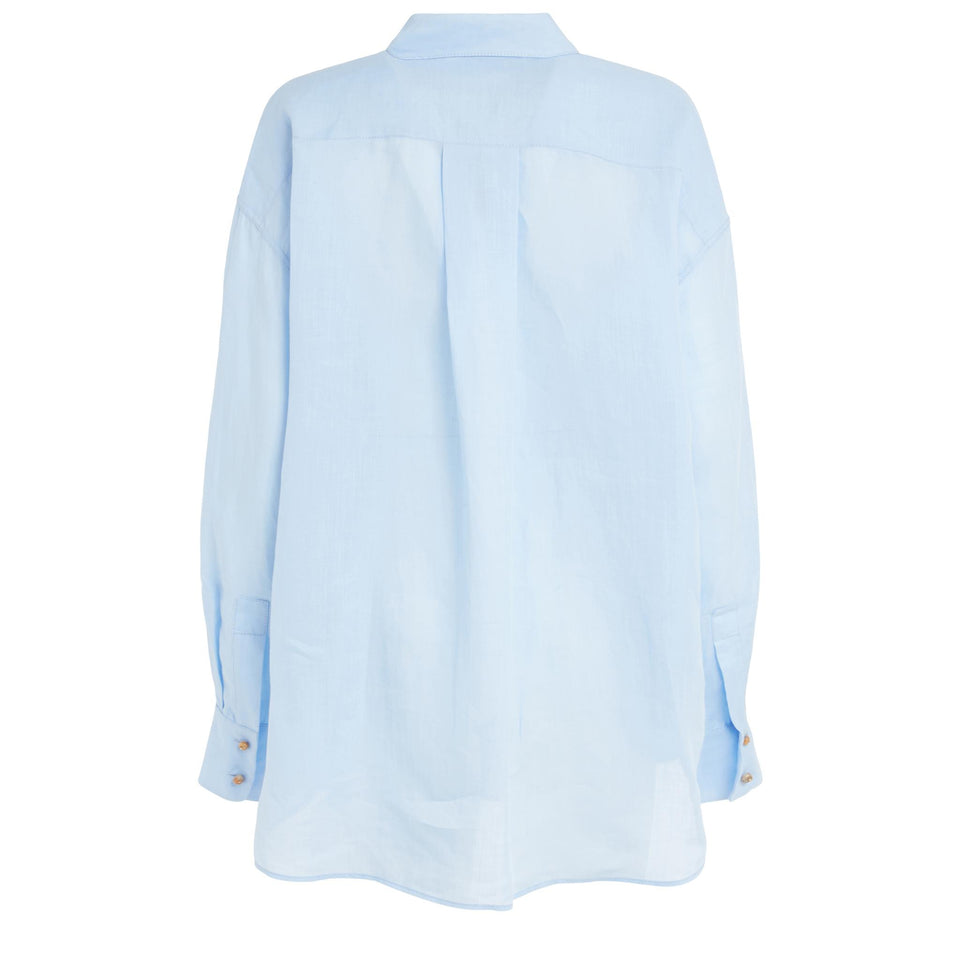 Camicia in ramie azzurra