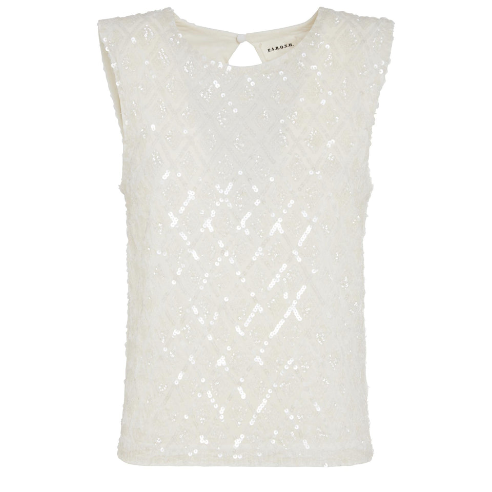 Canotta in tessuto bianca