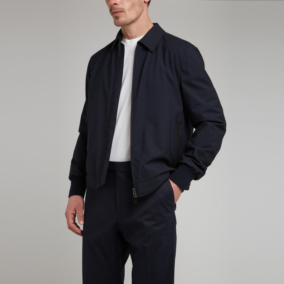 Giubbino in lana blu