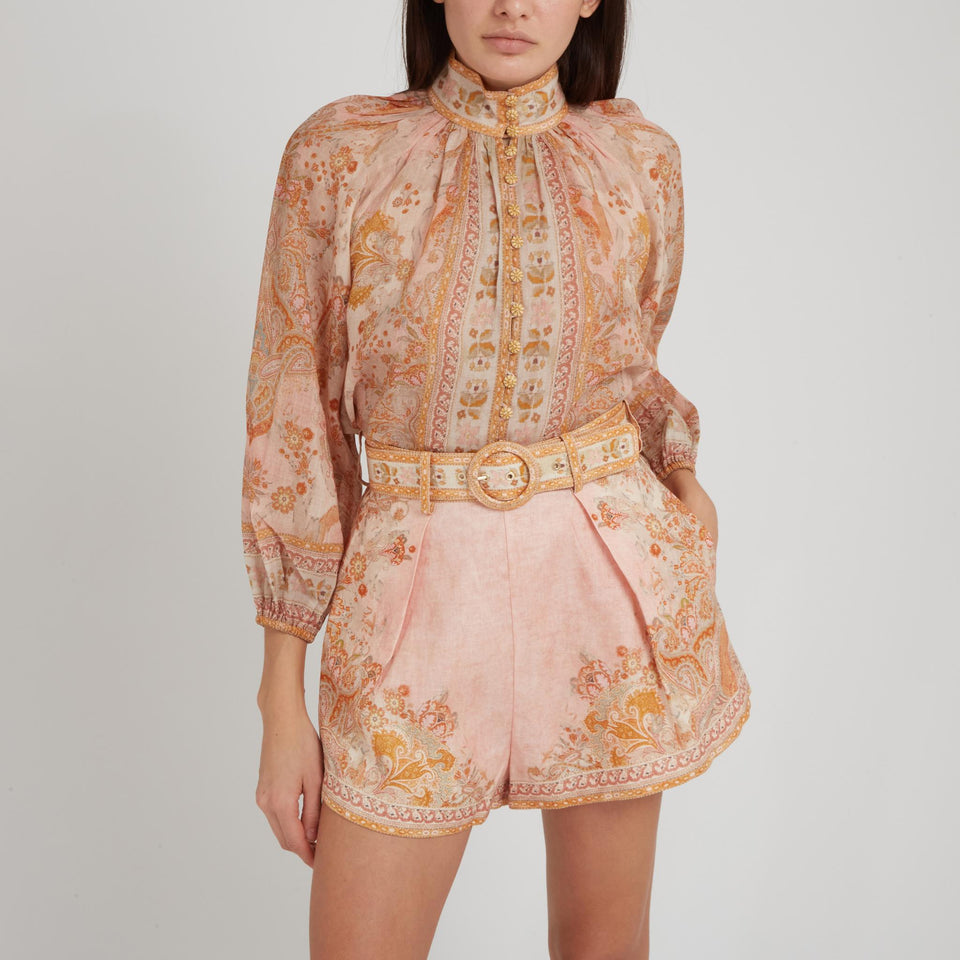 Camicia "Acacia" in lino multicolor