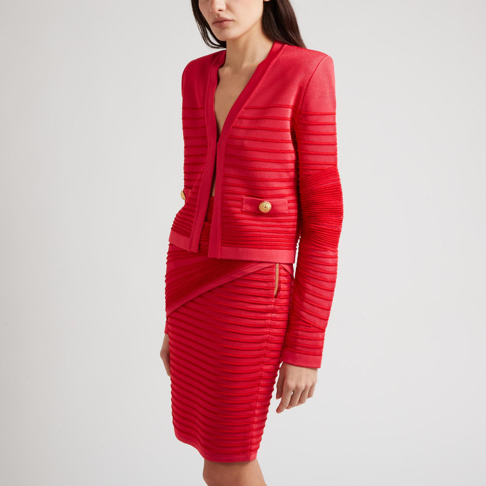 Cardigan in maglia fuxia