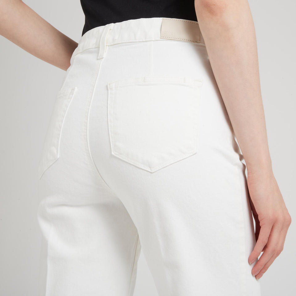 Jeans svasato "Leenah" in denim bianco