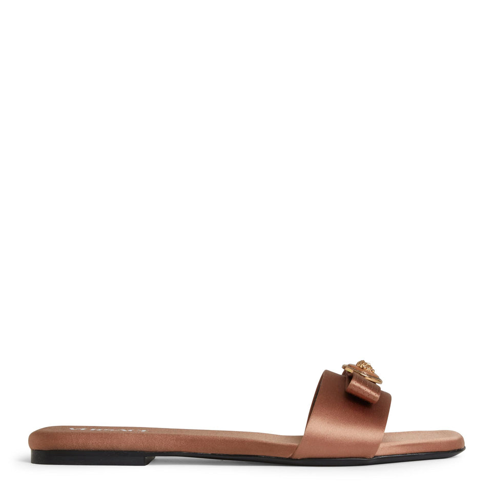 Sandalo in raso marrone 1019559 1A006191NG7V VERSACE 