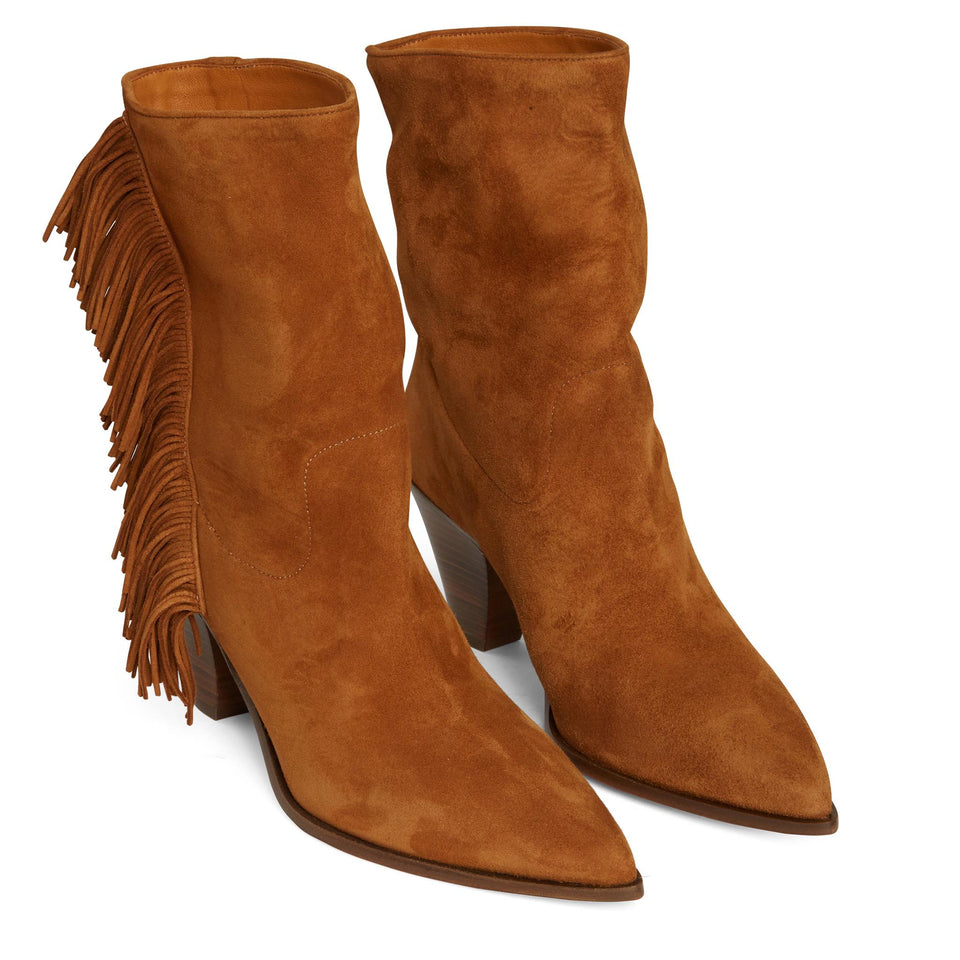 Stivalettro "Marfa" in suede marrone MRFMIDB0 SUE884 AQUAZZURA 