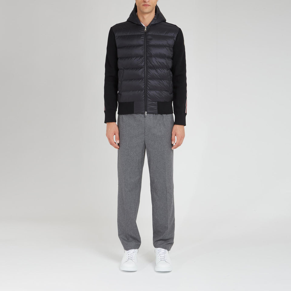 Black fabric cardigan