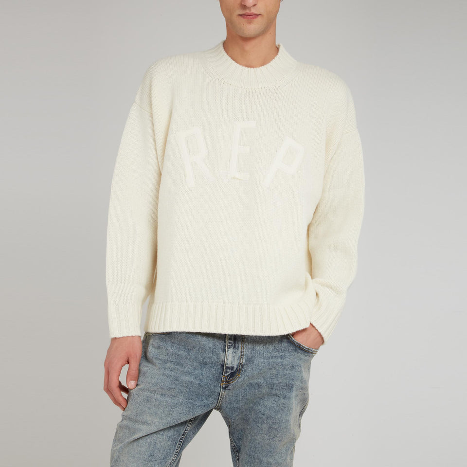 White wool sweater