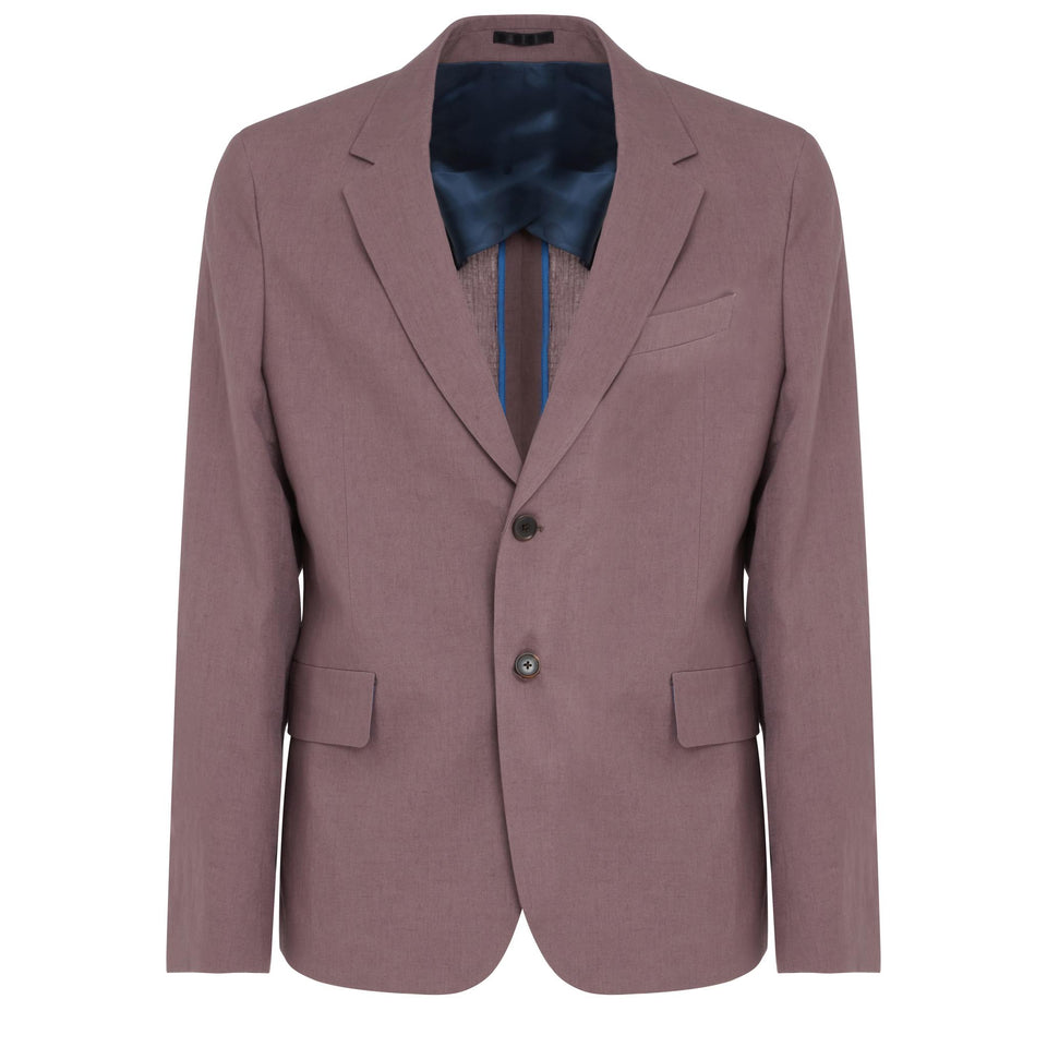 Giacca mono petto in lino viola