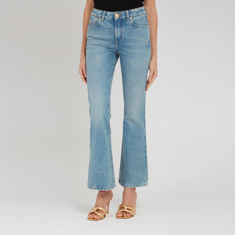 Blue denim flared jeans