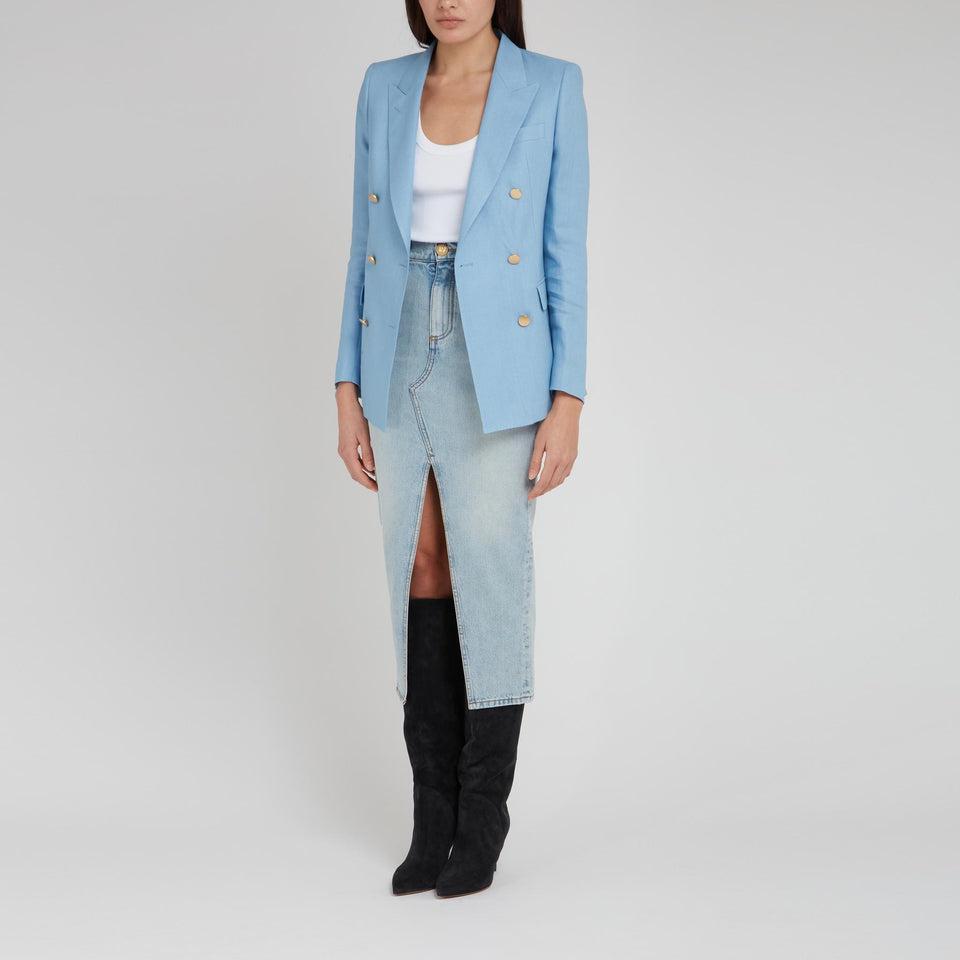 Double breasted jacket ''J-Parigi'' in light blue fabric