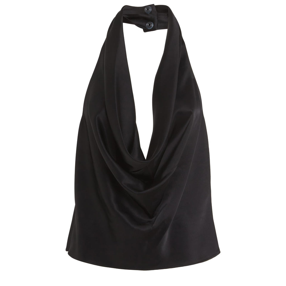 Top in tessuto nero