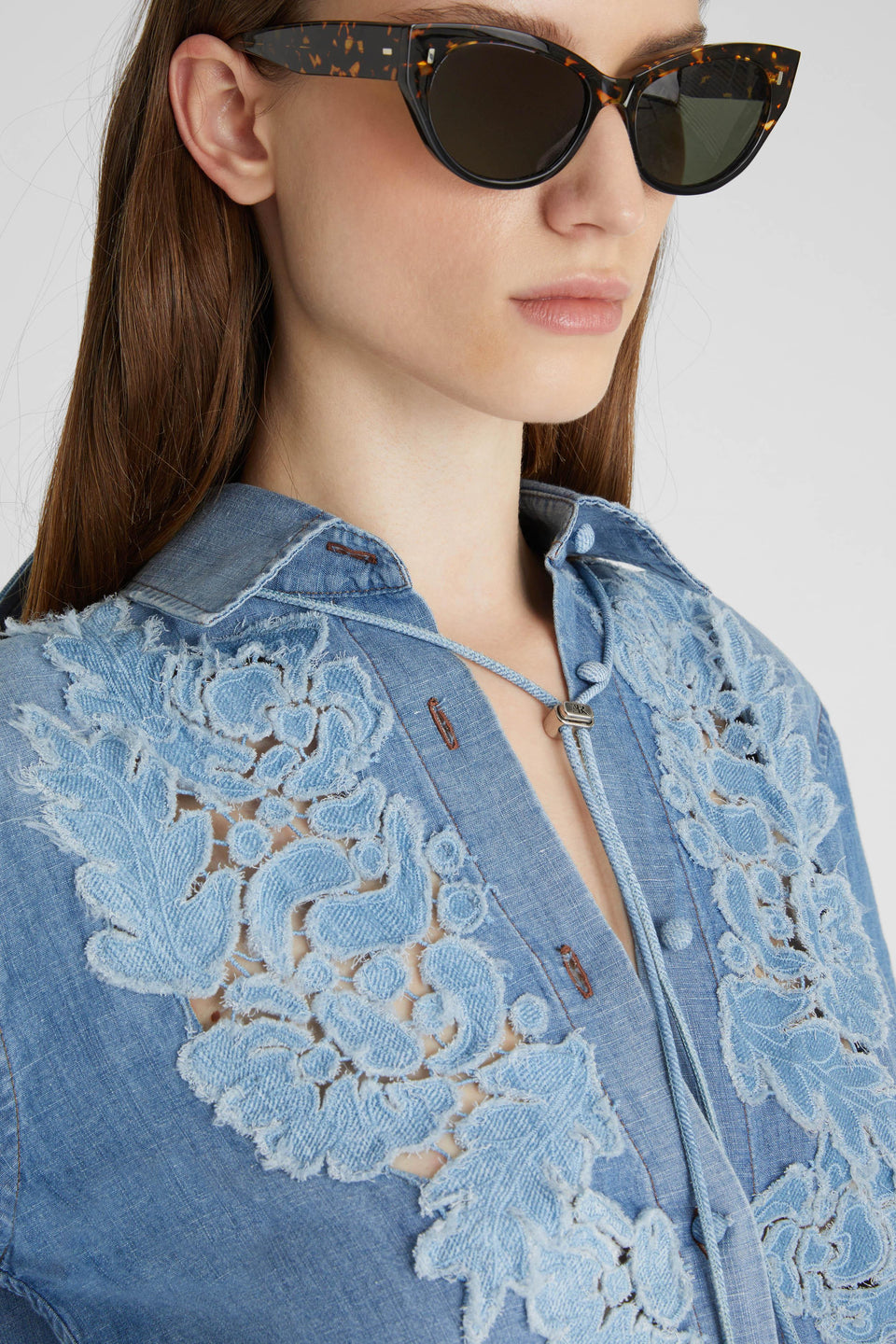 Camicia in denim azzurra