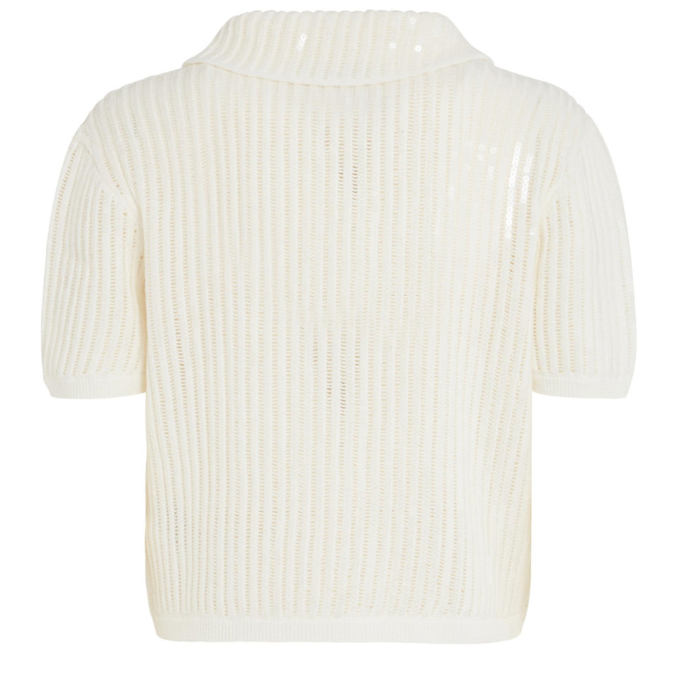 Top in maglia bianco