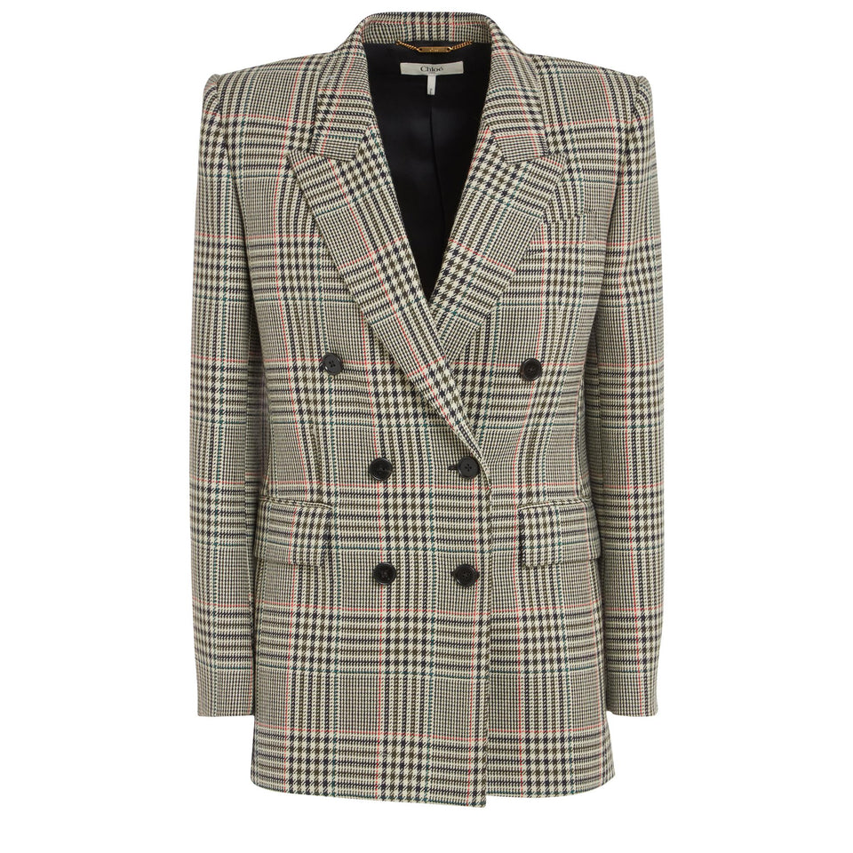 Giacca doppio petto in lana multicolor