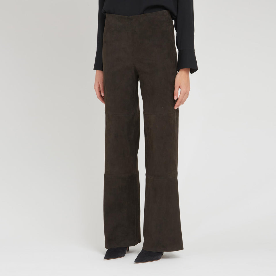 "Karina" trousers in brown suede