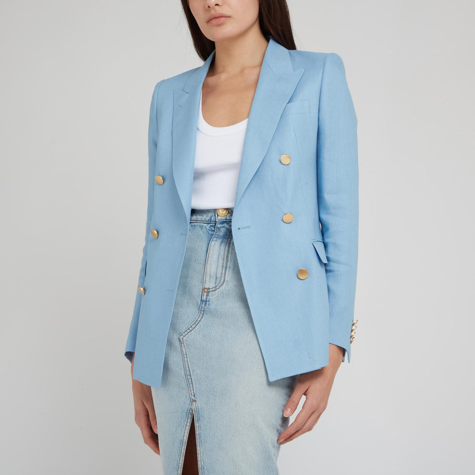 Double breasted jacket ''J-Parigi'' in light blue fabric