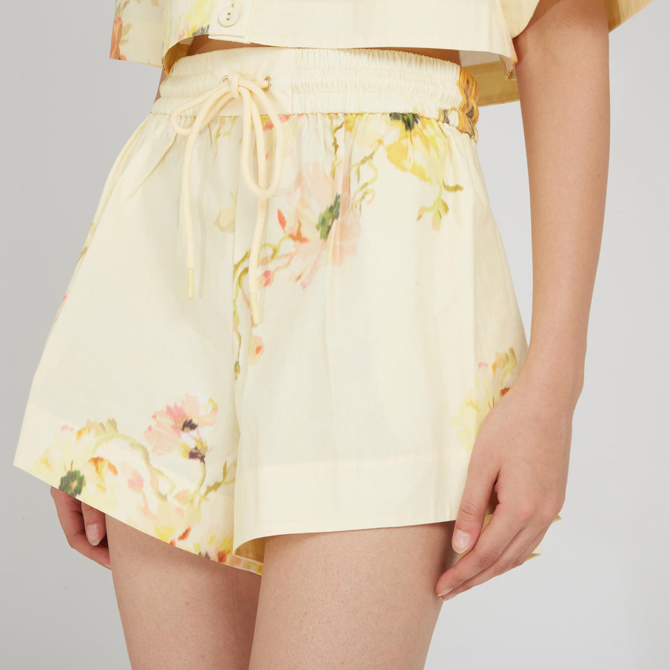 Yellow cotton shorts