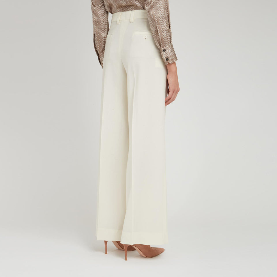 White wool tailored trousers
