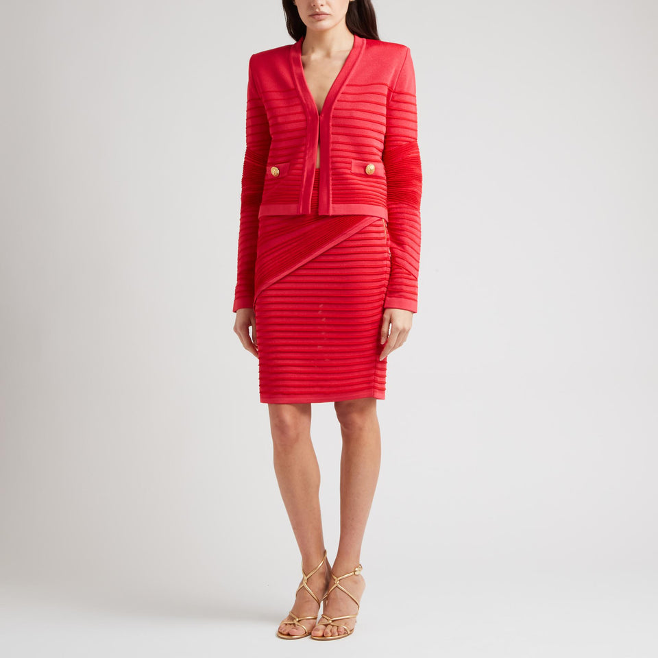 Cardigan in maglia fuxia