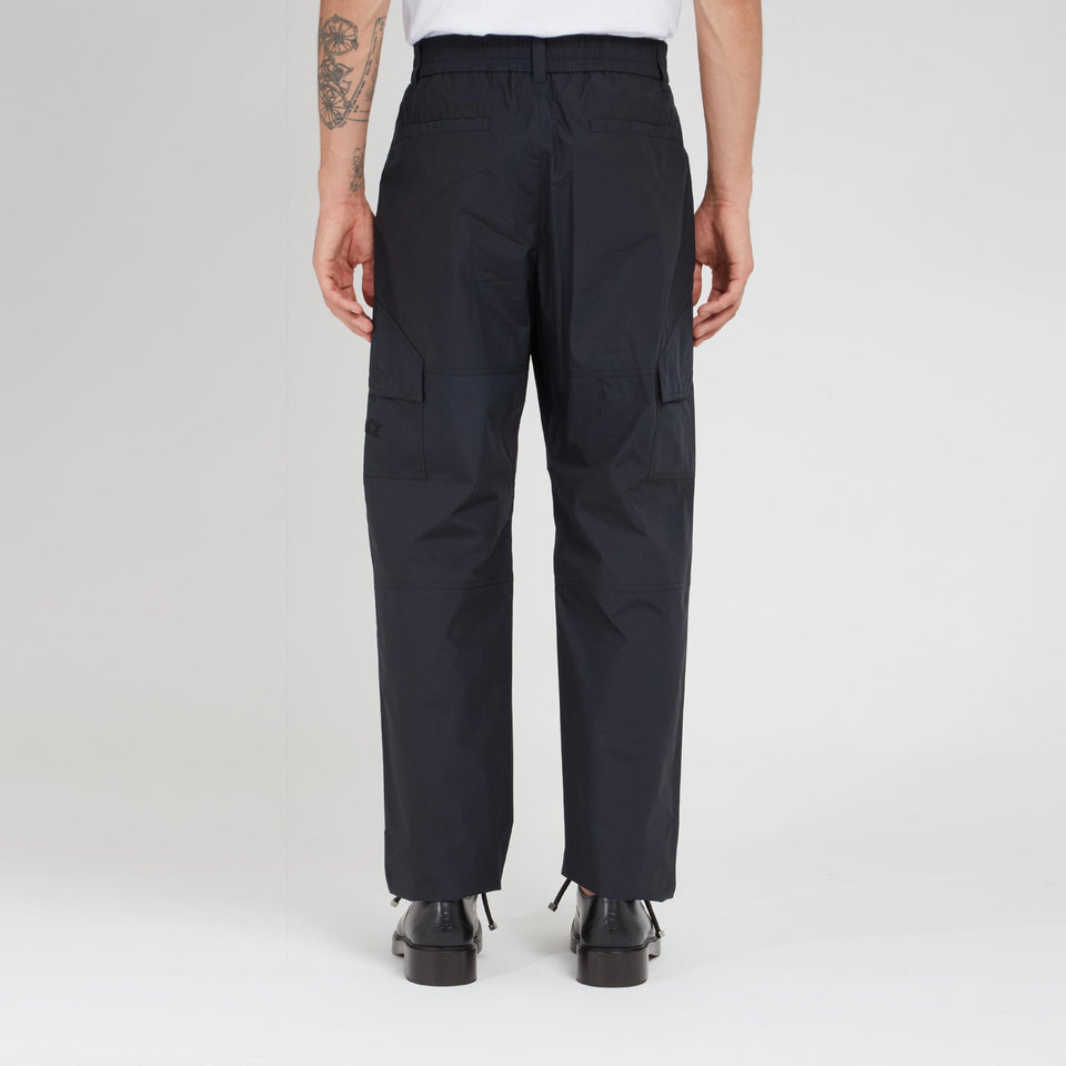 Pantalone con ricamo in cotone nero