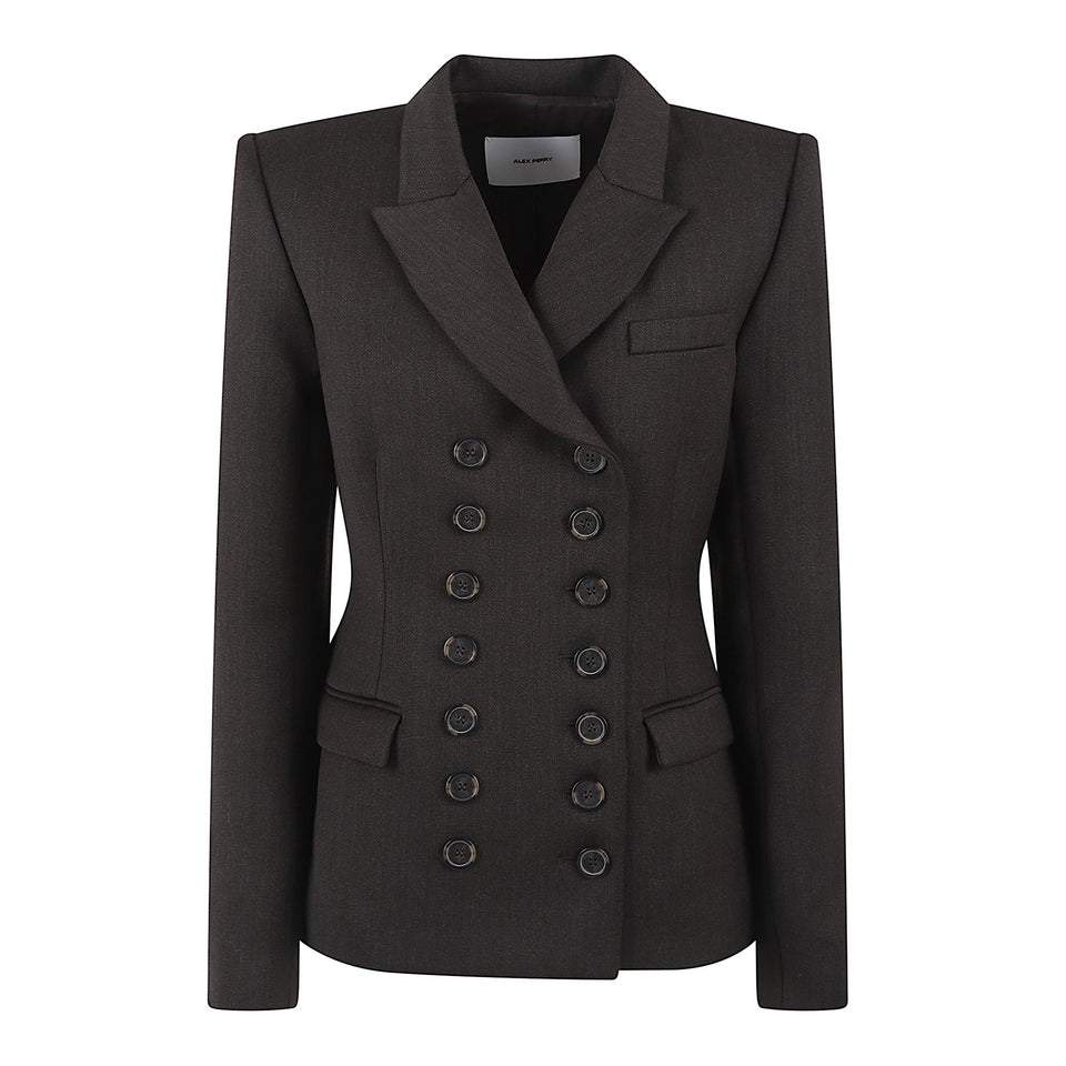 Blazer doppio petto in lana marrone J0140FW25 ESPRESSO ALEX PERRY 
