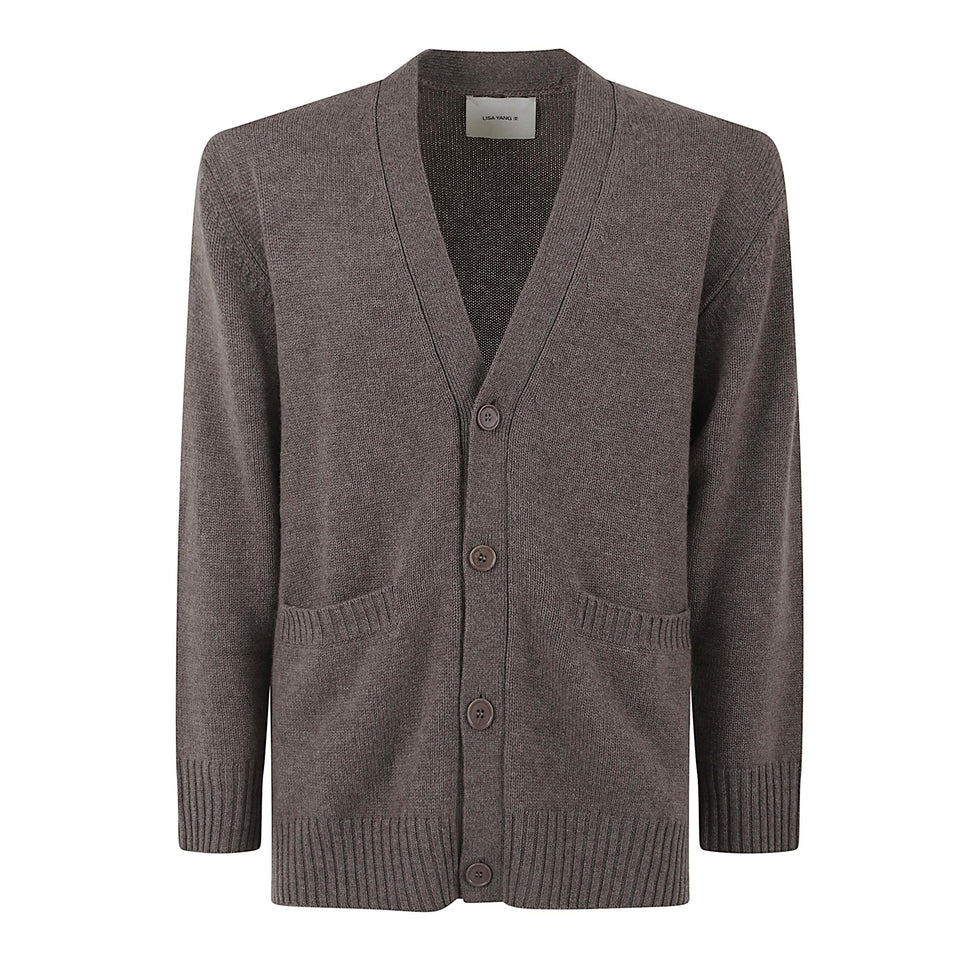 Cardigan "Wilson" in cashmere marrone 3024120 TL LISA YANG 