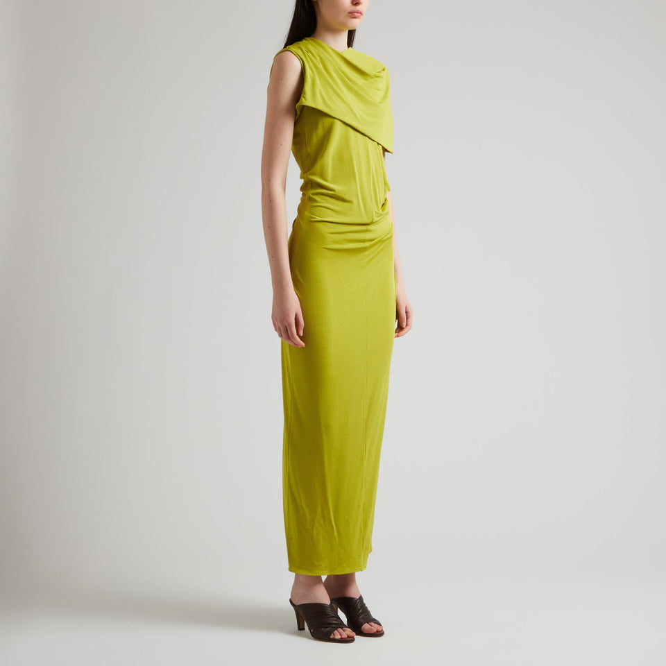 Abito lungo in tessuto verde