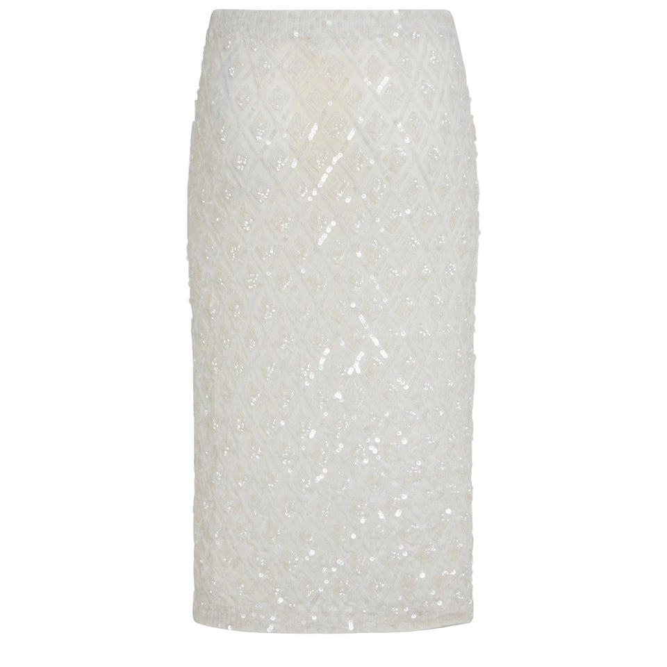 Gonna a tubino in tessuto bianca